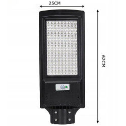 czarna latarnia solarna LED z panelem solarnym i czujnikiem ruchu