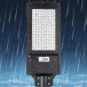 czarna latarnia solarna LED z panelem solarnym i czujnikiem ruchu