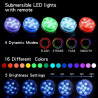 Podwodna lampka LED RGB świecąca różnymi kolorami w wodzie i jako podstawka pod drinki