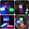 Podwodna lampka LED RGB świecąca różnymi kolorami w wodzie i jako podstawka pod drinki