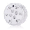 Podwodna lampka LED RGB świecąca różnymi kolorami w wodzie i jako podstawka pod drinki