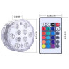 Podwodna lampka LED RGB świecąca różnymi kolorami w wodzie i jako podstawka pod drinki