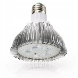 Żarówka LED do uprawy roślin z gwintem E27 i aluminiowym radiatorem, światło czerwono-niebieskie