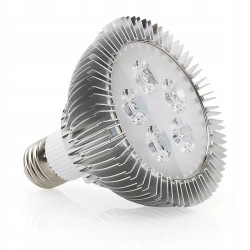 Żarówka LED do uprawy roślin z gwintem E27 i aluminiowym radiatorem, światło czerwono-niebieskie