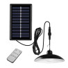 Wisząca lampa solarna czarna z białym wnętrzem i panelem solarnym na kablu oraz pilotem