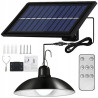 Wisząca lampa solarna czarna z białym wnętrzem i panelem solarnym na kablu oraz pilotem