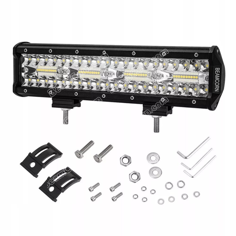 Halogen LED roboczy doświetlacz 240W 6000K IP67 12V czarny z uchwytami i akcesoriami montażowymi