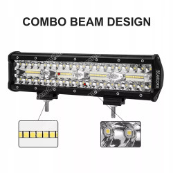 Halogen LED roboczy doświetlacz 240W 6000K IP67 12V czarny z uchwytami i akcesoriami montażowymi