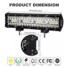 Halogen LED roboczy doświetlacz 240W 6000K IP67 12V czarny z uchwytami i akcesoriami montażowymi