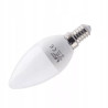 Biała żarówka LED w kształcie świecy z trzonkiem E14 i oznaczeniami producenta Forever light