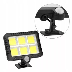 Halogen solarny z 6 diodami COB i panelem solarnym na podstawce montażowej