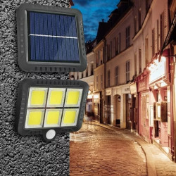 Halogen solarny z 6 diodami COB i panelem solarnym na podstawce montażowej