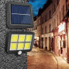 Halogen solarny z 6 diodami COB i panelem solarnym na podstawce montażowej