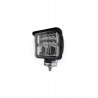 czarna kwadratowa lampa LED robocza z metalowym uchwytem i widocznymi diodami LED