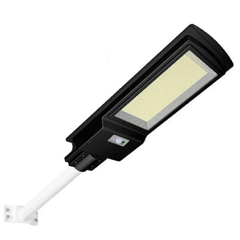 Czarna latarnia solarna LED SMD 850W z panelem solarnym i czujnikiem ruchu