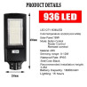 Czarna latarnia solarna LED SMD 850W z panelem solarnym i czujnikiem ruchu
