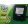 Czarny halogen LED 10 W z płaskim panelem COB i regulowanym uchwytem, widok z przodu i boków