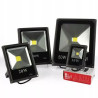 Czarny halogen LED 10 W z płaskim panelem COB i regulowanym uchwytem, widok z przodu i boków