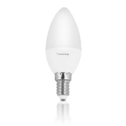 Mleczna żarówka świecowa LED 5W z gwintem E14 marki Whitenergy