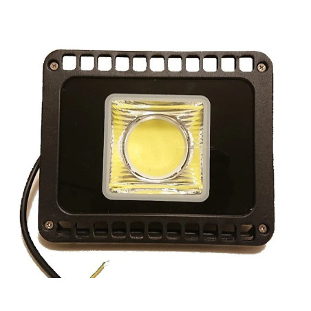 Czarny reflektor LED z diodą COB i kablem zasilającym