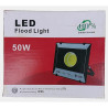 czarny halogen LED 50W z frontem szklanym, kablem i oznaczeniem IP66