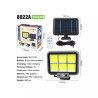 Halogen solarny LED z panelem solarnym i pilotem, czarny plastik, kabel 5 m