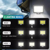 Halogen solarny LED z panelem solarnym i pilotem, czarny plastik, kabel 5 m