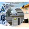 Halogen solarny LED z panelem solarnym i pilotem, czarny plastik, kabel 5 m
