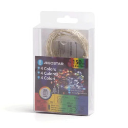 Lampki drucikowe 150 LED RGBY 15 m zasilane na 3 baterie AA