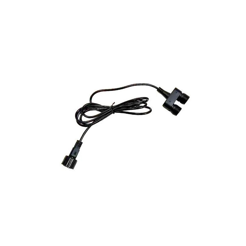 Czarny kabel rozgałęźnik 3 m z dwoma gniazdami i jednym wtykiem
