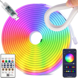 Taśma LED RGB w rolce z pilotem i smartfonem do sterowania przez Bluetooth, kolorowe światło