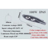 Szara latarnia uliczna LED 100 W z aluminiową obudową i podwójnymi reflektorami