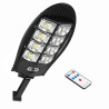czarna latarnia solarna LED z panelem solarnym i pilotem do zdalnego sterowania