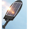 czarna latarnia solarna LED z panelem solarnym i pilotem do zdalnego sterowania