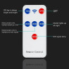 czarna latarnia solarna LED z panelem solarnym i pilotem do zdalnego sterowania