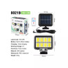 Halogen solarny LED z panelem, pilotem i kablem, czarny, prostokątny