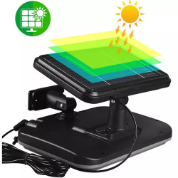 Halogen solarny LED z panelem, pilotem i kablem, czarny, prostokątny