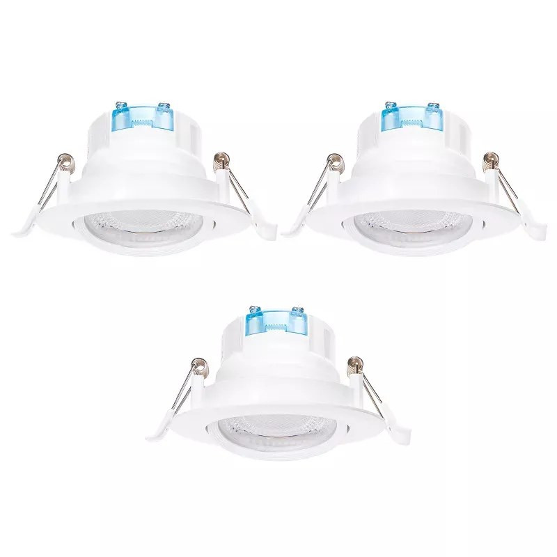 Zestaw 3 paneli LED podtynkowych 5W 6500K 370lm biały IP20