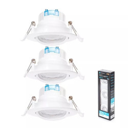 Zestaw 3 paneli LED podtynkowych 5W 6500K 370lm biały IP20