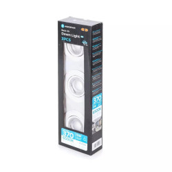 Zestaw 3 paneli LED podtynkowych 5W 6500K 370lm biały IP20