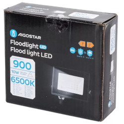 Naświetlacz LED 10W 6500K 900lm czarny IP65 z kablem 22,5cm