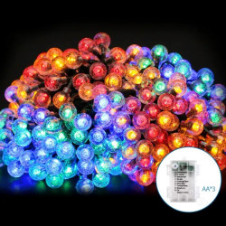 Lampki sznurkowe 50 LED kuliste multikolor 5 m na 3 baterie AA