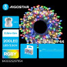 Girlanda LED 200 diod 5m RGBY na baterie 3x AA, IP44, sznur płaski