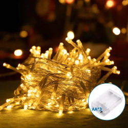 Lampki drucikowe 20 LED ciepłe światło długość 2 m na baterie