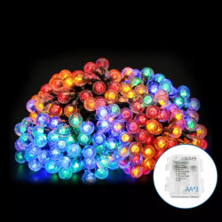 Lampki sznurkowe 25 LED RGBY 2,5 m zasilane 3 bateriami AA IP44