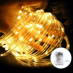 Liniowe lampki LED wąż 5m 50 diod ciepłe światło na 3 baterie AA