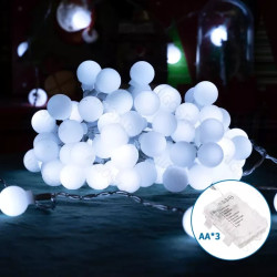 Liniowe lampki sznurkowe 100 LED 10 m zimna barwa na baterie AA