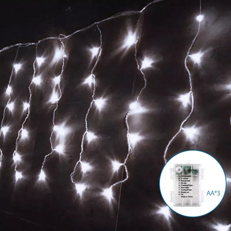 Lampki soplowe 200 LED 10 m zimna barwa przezroczysty przewód IP44