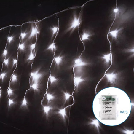 Lampki soplowe 200 LED 10 m zimna barwa przezroczysty przewód IP44