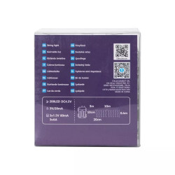 Lampki soplowe 200 LED 10 m zimna barwa przezroczysty przewód IP44